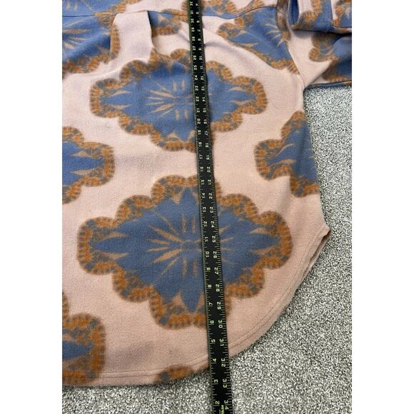 Free People Printed Jacquard Ruby Fleece Jacket Sz L NWT Oversized Boho Shacket - Picture 8 of 8